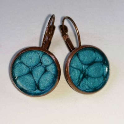 Boucles d'oreilles bronze bleu