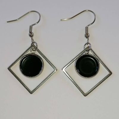 Boucles d'oreilles carrées noires