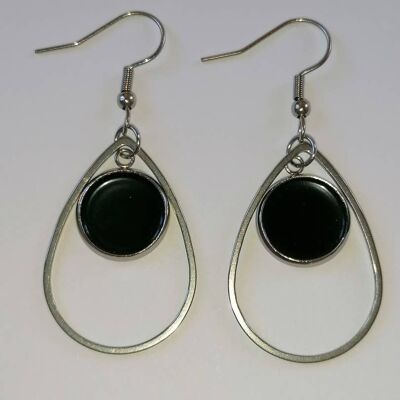 Boucles d'oreilles goutte noires