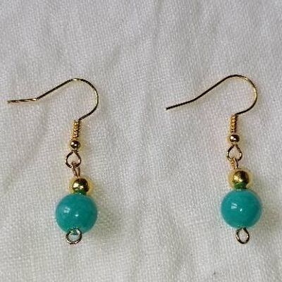 Boucles d'oreilles Jade bleu