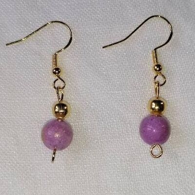 Boucles d'oreilles Jade mauve