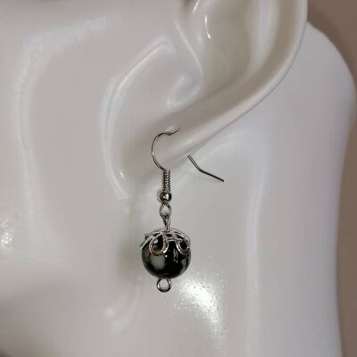 Boucles d'oreilles noir gris