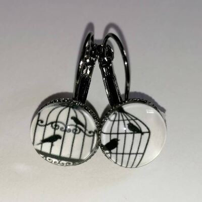 Boucles d'oreilles oiseaux volière