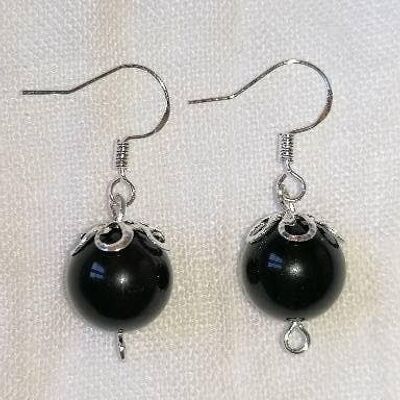 Boucles d'oreilles Onyx argent