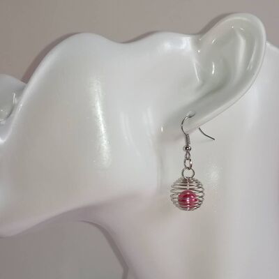 Boucles d'oreilles rose fuchsia