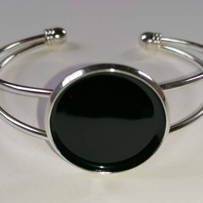 Bracelet argenté noir