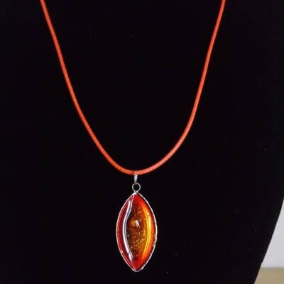 Collier goutte orangé doré