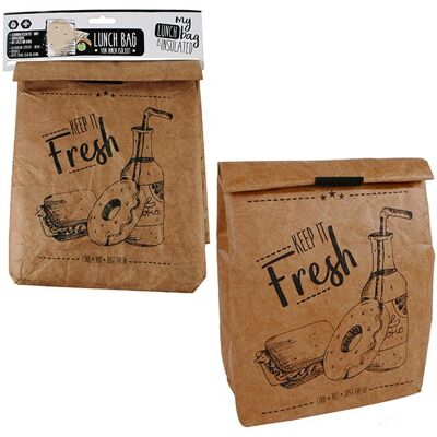 Lunchbag, Kühltasche m. Klettverschluss Fresh aus Kunststoff Braun (B/H) 21x26cm