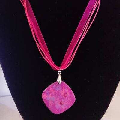 Collier mauve rose Swarovski