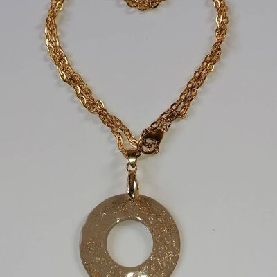 Collier rond beige cuivré