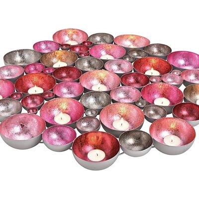 Schale/Windlicht aus Metall Pink/Rosa, silber (B/H/T) 60x5x60cm