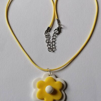 Parure fleur blanc jaune