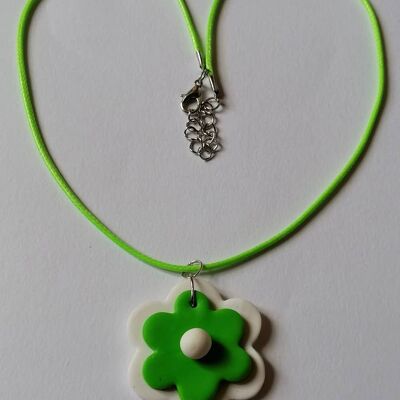 Parure fleur blanc vert