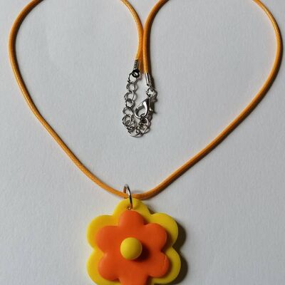 Parure fleur jaune et orange