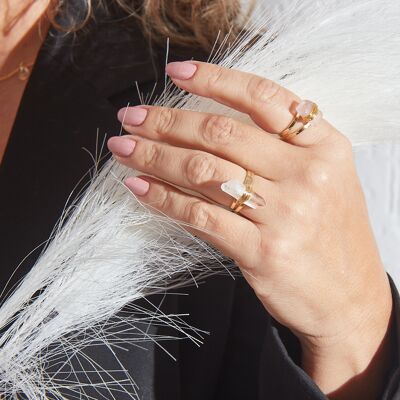 Raw Rose Quartz Ring