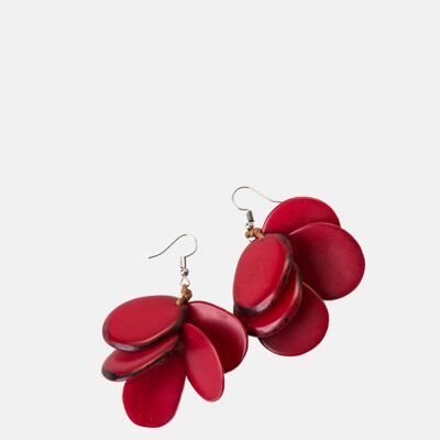 Bogota Tagua Earrings - Red