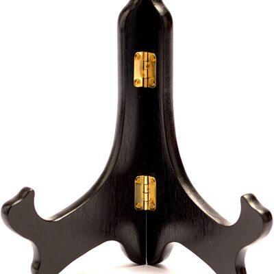 Plate stand wood black 08-15 cm