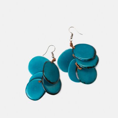 Boucles d'oreilles Bogota Tagua - Bleu