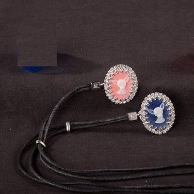 Blue Chihuahua cameo necklace / bracelet