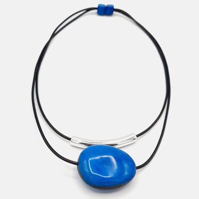 Collana con semi di barra - blu