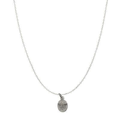 Sterling Silver Bee Chain Pendant Necklace - Silver