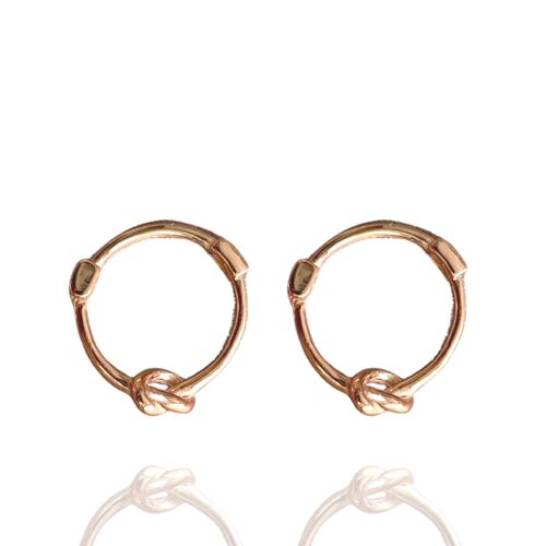 Knot Hoop Sterling Silver Earring - Rose Gold