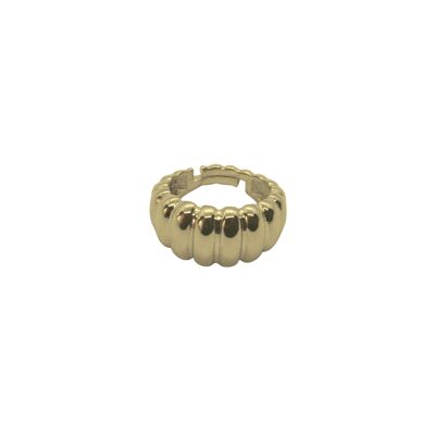 Anello in argento sterling Cated grande multi piatto regolabile - oro