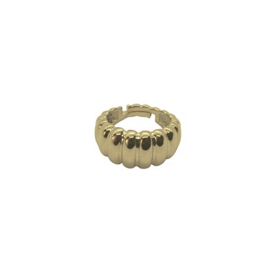 Cated Großer, verstellbarer Statement-Ring aus Sterlingsilber mit mehreren Schalen - Gold
