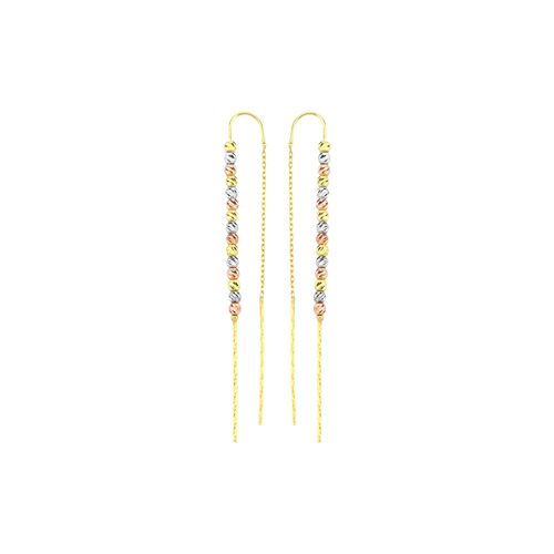 Sterling Silver Dorica Chain Bead Drop Earring - Mix