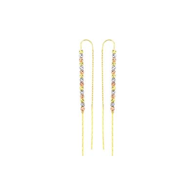 Sterling Silver Dorica Chain Bead Drop Earring - Mix