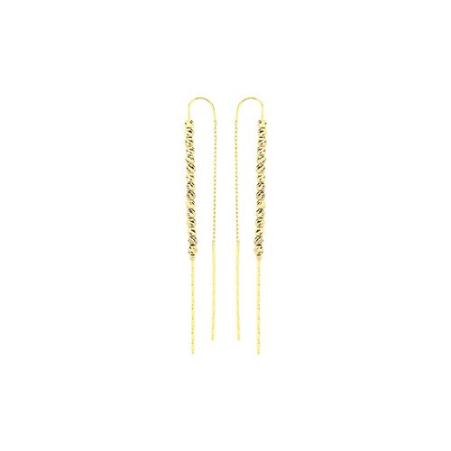 Sterling Silver Dorica Chain Bead Drop Earring - Gold