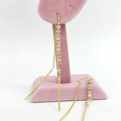 Boucles d'oreilles pendantes en argent sterling avec chaîne Dorica - Argent