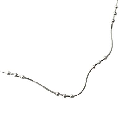 Collana a catena in argento sterling con tre perline - Argento