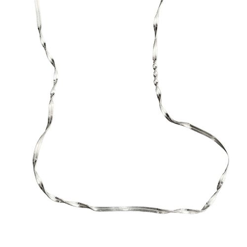Half Twisted Sterling Silver Chain Necklace - Silver