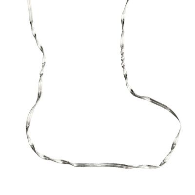 Collar De Cadena De Plata Esterlina Medio Retorcido - Plata