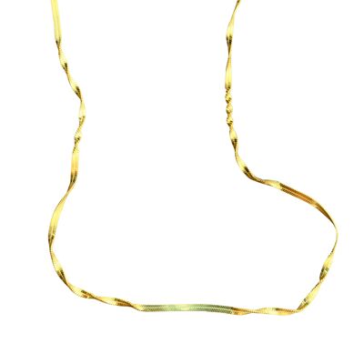 Collana a catena in argento sterling mezza intrecciata - Oro