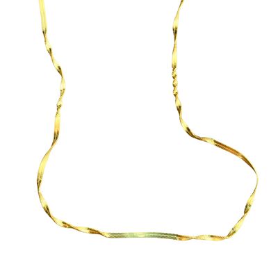 Half Twisted Sterling Silver Chain Necklace - Gold