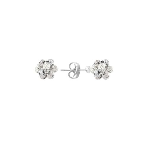 Sterling Silver Dorissa Beaded Stud Earring - Silver