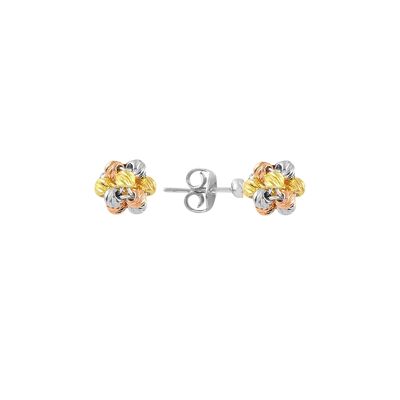 Sterling Silver Dorissa Beaded Stud Earring - Rose Gold