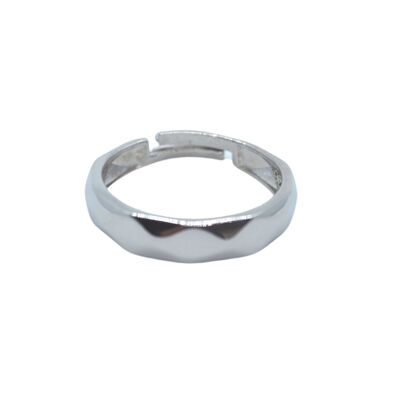 Geometrischer Ring aus Sterlingsilber - Silber