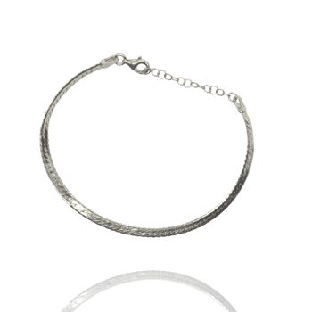 Bracelet à chevrons en argent sterling italien - Argent