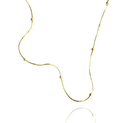 Itallian Bead Chain Sterling Silver Necklace - Gold
