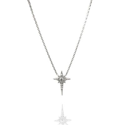 Collana in argento sterling Polaris con stella del nord - Argento