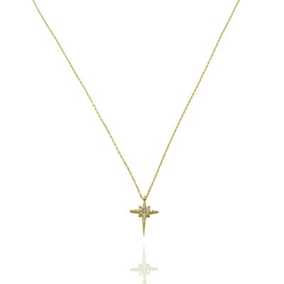Northern Star Polaris Sterling Silver Necklace - Gold