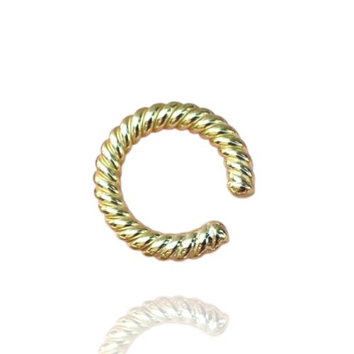 Twisted Sterling Silver Ear Cuff - Gold