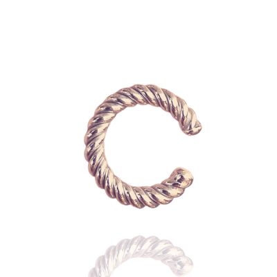 Twisted Sterling Silver Ear Cuff - Rose Gold