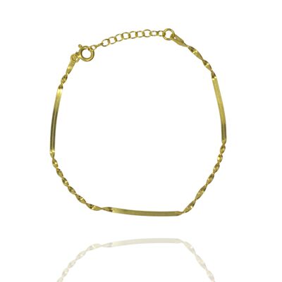 Semi Singapore Sterling Silver Bracelet - Gold