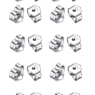 Sterling Silver Earring Butterfly Spare Stud Earring Back - 10 Pair