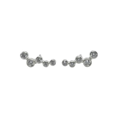 Orecchini a bottone con grappolo di stelle Argento sterling - Argento