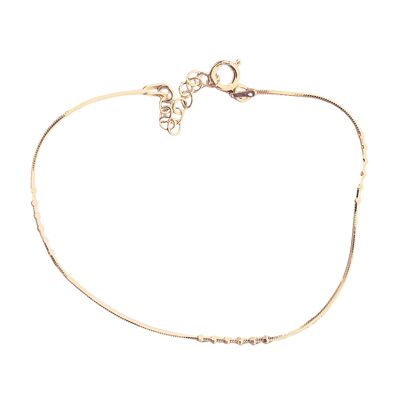 Six Beads Sterling Silver Bracelet - Rose Gold